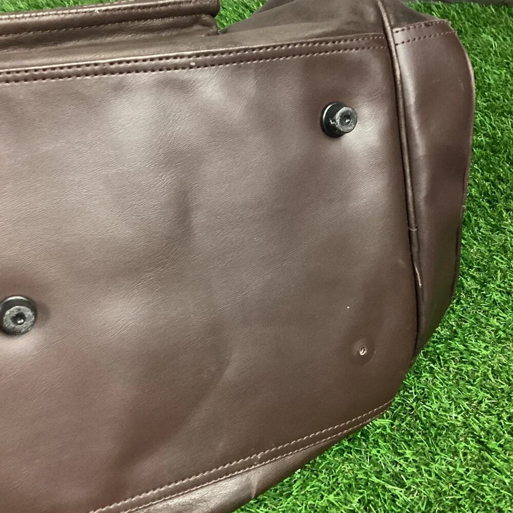 Canyon Outback Large Brown Leather Duffel Bag Canon Camera Promotional Item VTG